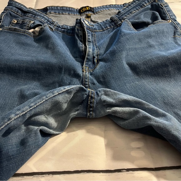 Blue DKIN Stretch Skinny / Straight Leg Jeans, Medium Wash, Size 22W - Picture 2 of 13